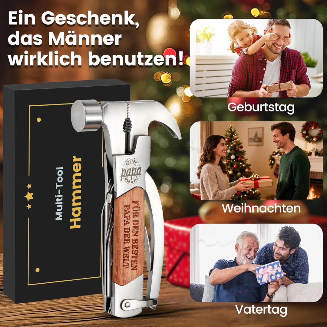 Tesmotor Geschenke für Männer, 12 in 1 Multitool Gadgets für Papa, Camping Zubehör Männergeschenke,
