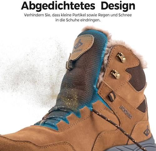 JACKSHIBO Winterschuhe Herren Winterstiefel damen mit Warm Gefüttert Wasserdicht Schneeschuhe Rutsch