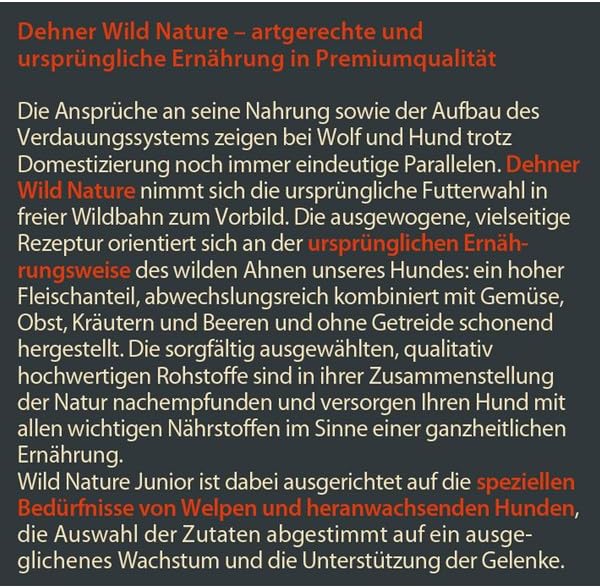 Dehner Wild Nature Hundetrockenfutter Junior Hochmoor | hoher Fleischanteil | tierisches Protein | p