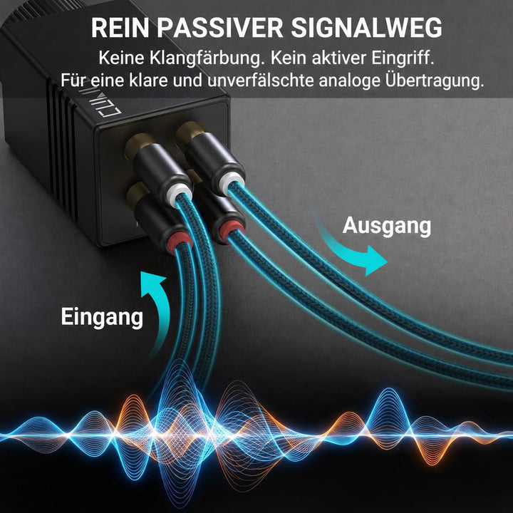 Cubilux High Precision RCA Lautstärkeregler, passiver In-Line RCA Bassregler, Desktop Preamp Audiost