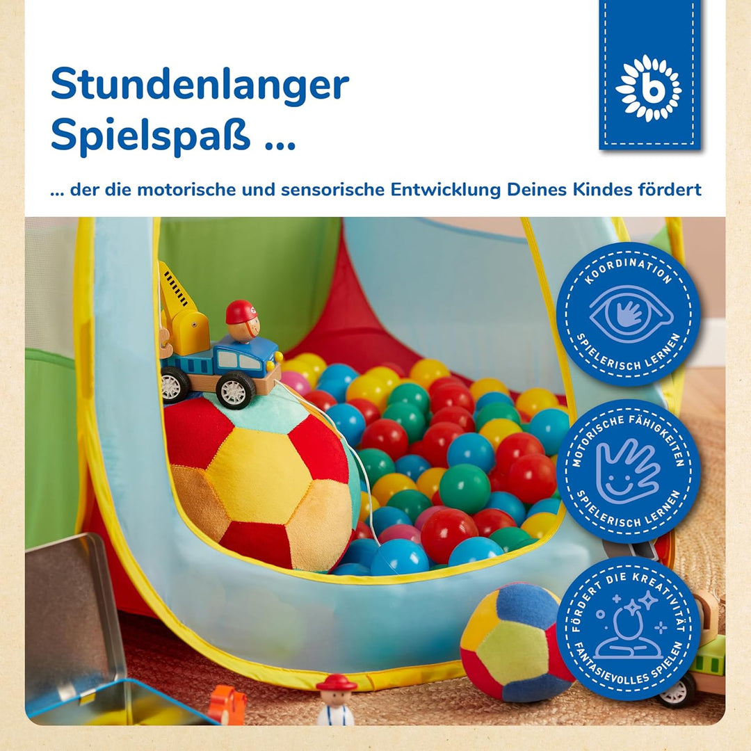Bieco Bälle für Bällebad | 250 Stück, Grösse ca. 6 cm | Bunte Bälle | Kinder Bällebad Bälle | Plasti