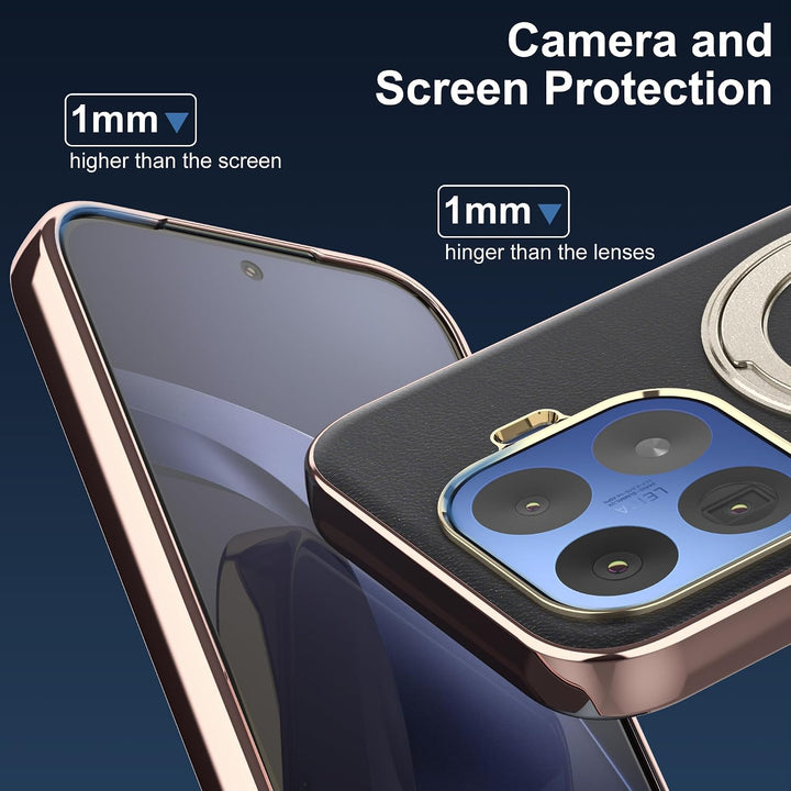 Magnethülle für Xiaomi 17T Pro, luxuriöse Lederrückseite mit Ständer, 360° Verstellbarer Ständer, st