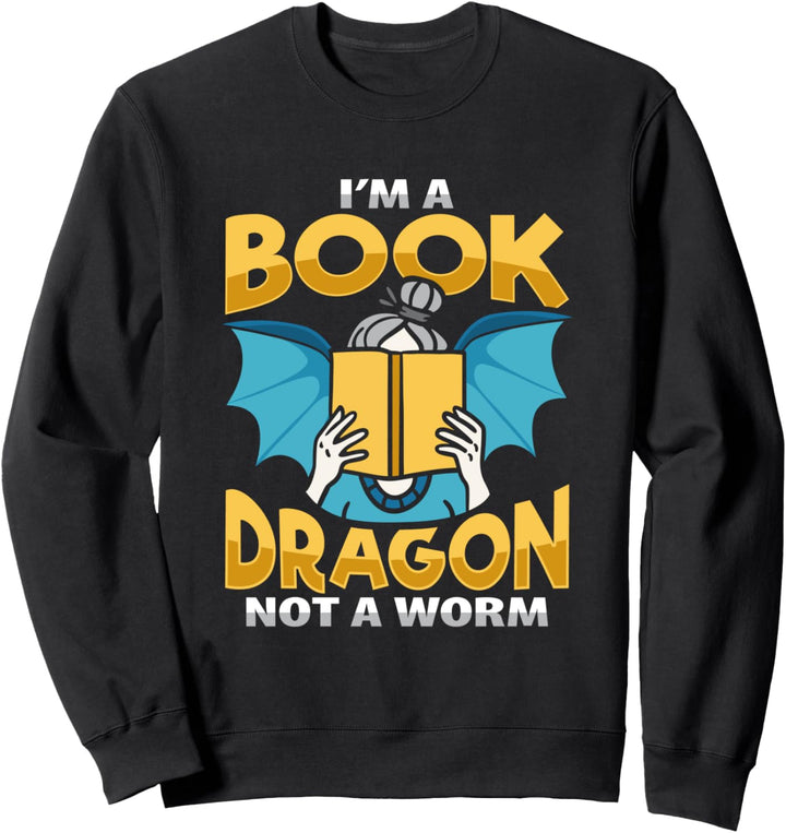Buchwurmbuch Drache für Bibliophile Buch Nerd Sweatshirt