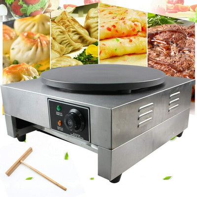 LENJKYYO Elektrischer Crepe Maker 40CM mit Ausziehbarem Tablett Crepesmaker Eingebauter Thermostat 5