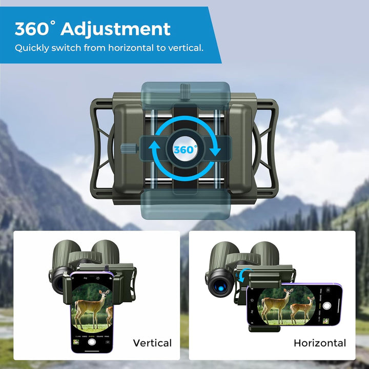 APEXEL Aktualisierung Universal Handy Adapter mit Fernauslöser,360°Drehung Kompatibel mit Fernglas B