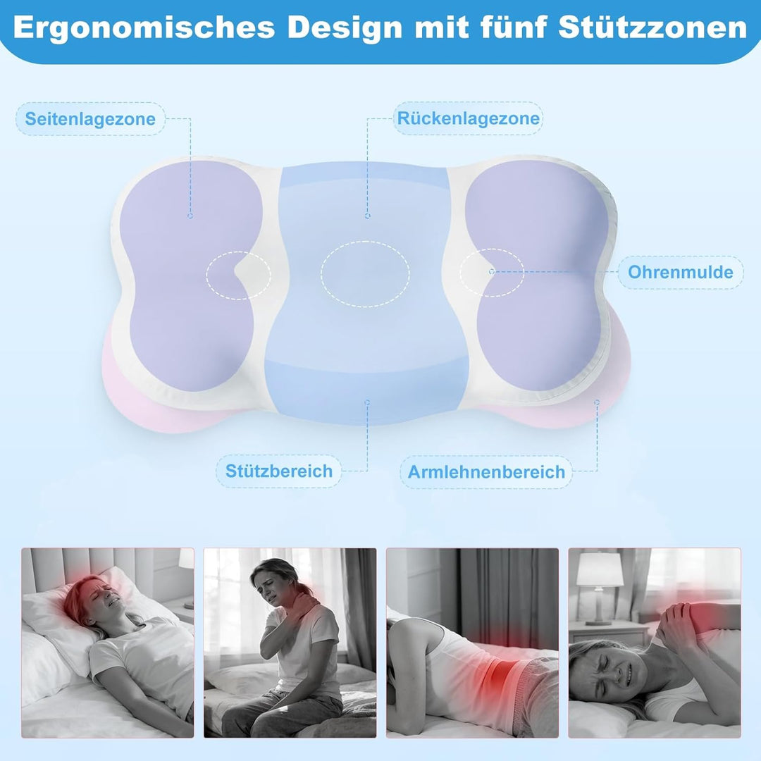 Mailirious Nackenkissen Kopfkissen, Memory Foam Kissen, Ergonomisches Nackenstützkissen Lindert Nack