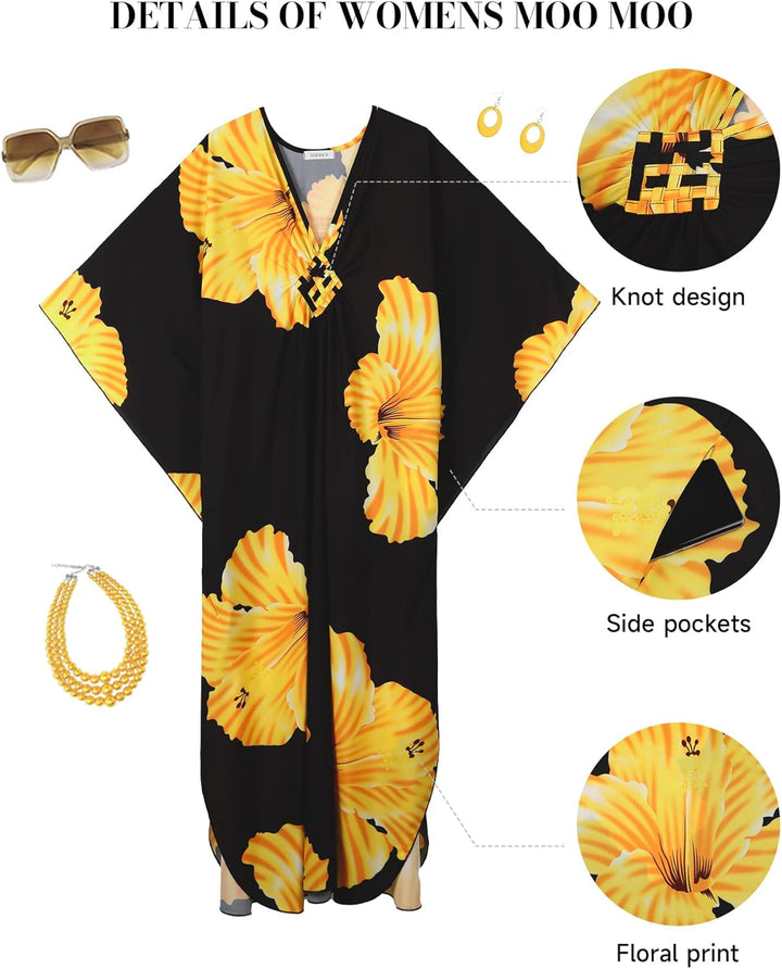 Bsubseach Kaftan Kleider für Damen Solid Satin Urlaub Caftan Loungewear Cover Ups für Bademode, C-ge