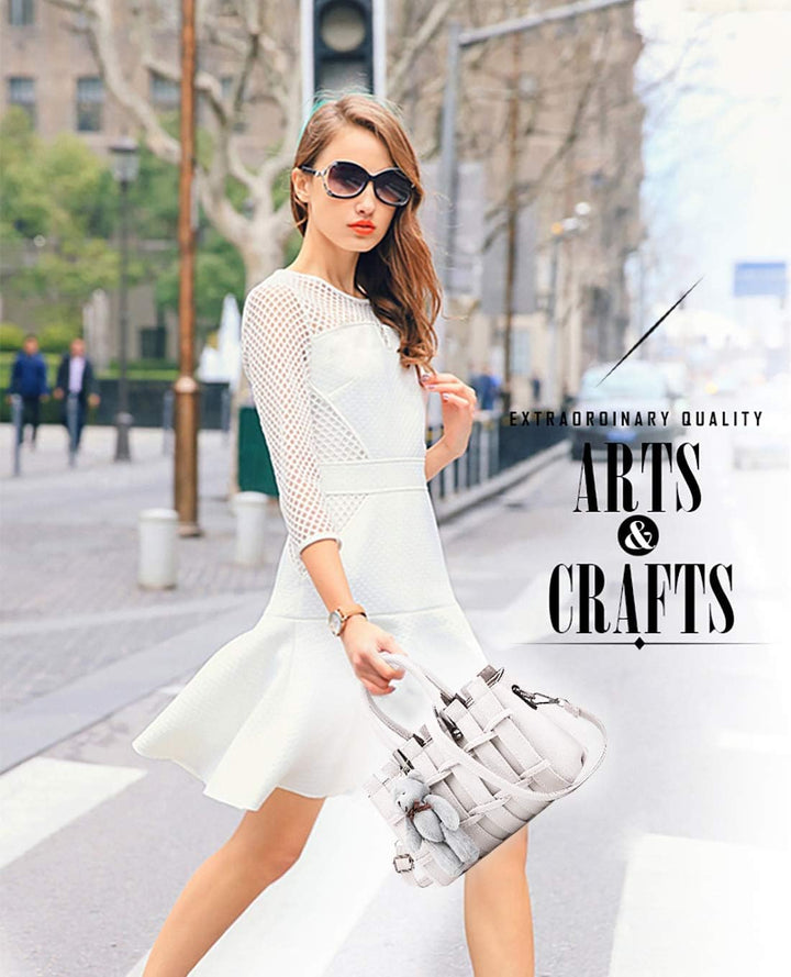 Neue Mädchen/Frauen süsse Mode-Handtasche Messenger Bag Umhängetasche Schulter-Geldbeutel Tote Weiss
