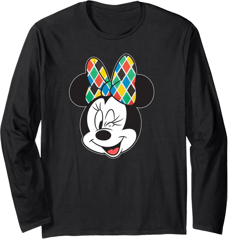 Disney Arlecchino Minnie Mouse Wink Italian Carnival Langarmshirt