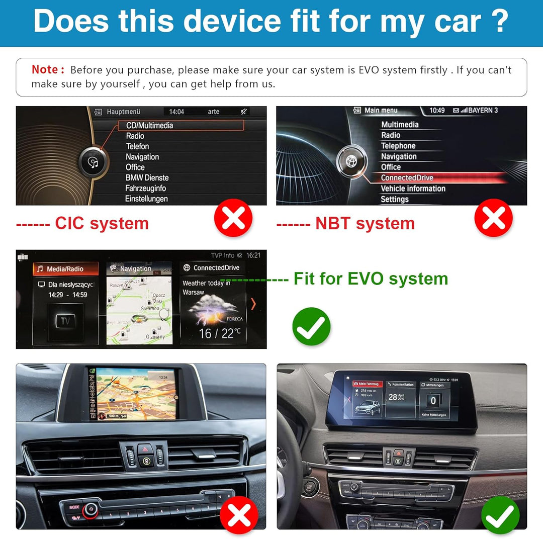 Autoradio 12,3-Zoll-Touchscreen mit kabellosem Carplay und Android Auto für 2016-2022 BMW X1-Serie F