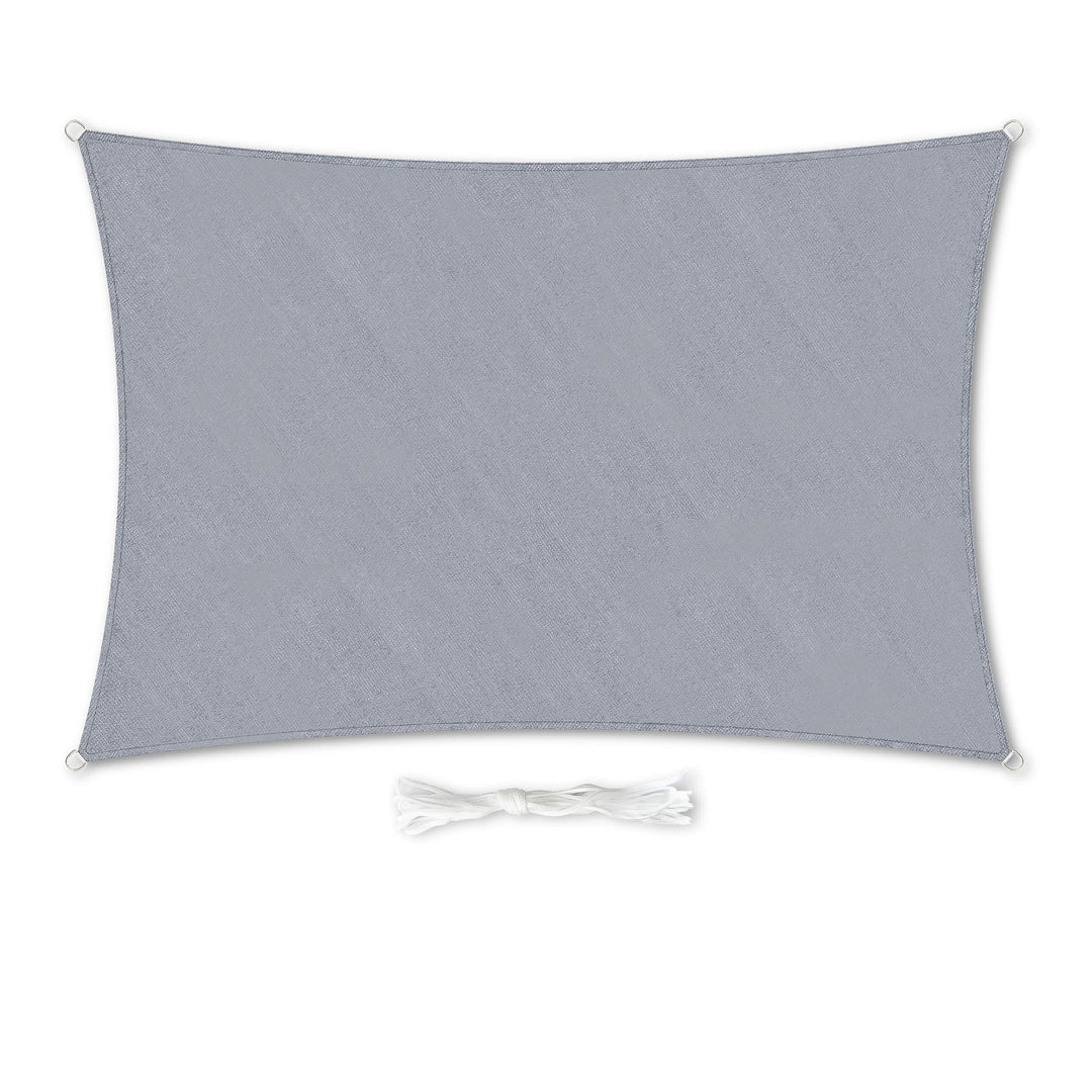 Hometex Premium Textiles Sonnensegel 2×4m Rechteckig inkl. Befestigungseile | Hellgrau | Sonnenschut