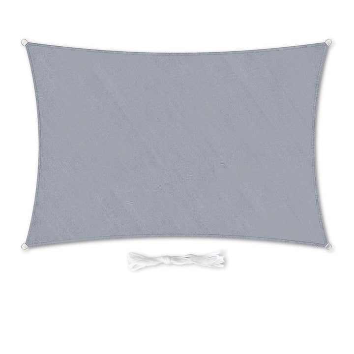 Hometex Premium Textiles Sonnensegel 2×4m Rechteckig inkl. Befestigungseile | Hellgrau | Sonnenschut