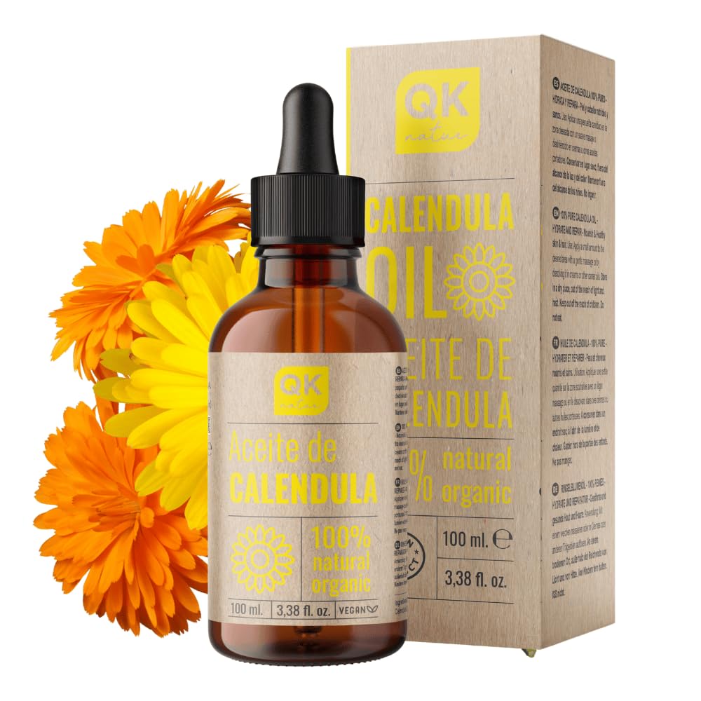 Ringelblumenöl 100% reines organisches veganes - Calendula Oil - 100ml - Glasflasche - für empfindli