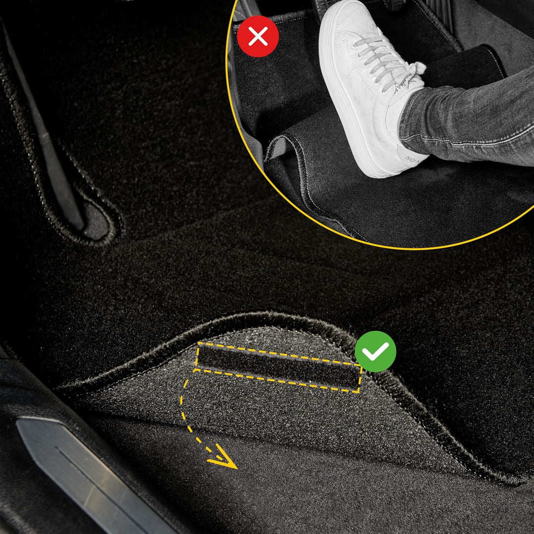 DBS - Autofussmatten - Massgeschneidert für 207/207SW - Mit Befestigungsclips - Antirutschmatten - 4