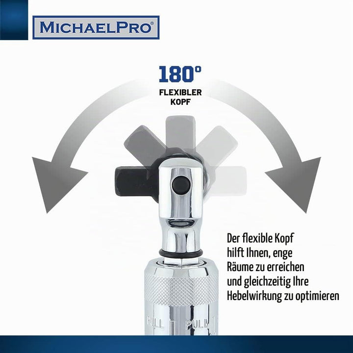MichaelPro MP007002 1,27 cm Dr. Ausziehbare Brechstange (38,1 cm – 61 cm Länge) / Flexgriff, verbind