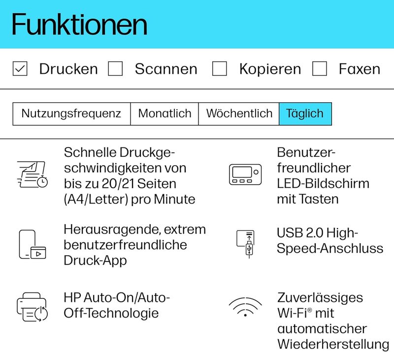 HP LaserJet M110w Laserdrucker Schwarz-Weiss, Monolaser, 20€ Cashback, Drucker, WLAN, Airprint, HP S