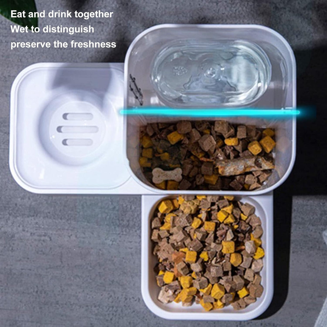 2-in-1-Futterautomat für Haustiere, Hunde- und Katzenfutterspender und Wasserspender 2-in-1-Wasser-