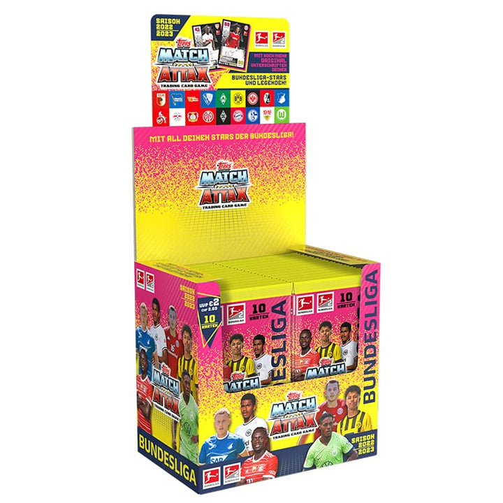 Topps Bundesliga Match Attax Fussball-Sammelkarten 2022/23 - Display Box Full Box