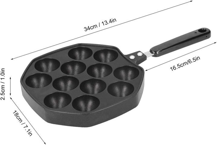 Japanische Takoyaki-Pfanne, 12-Gitter-Küche Octopus Ball Maker Mini-Backform für die Herstellung von