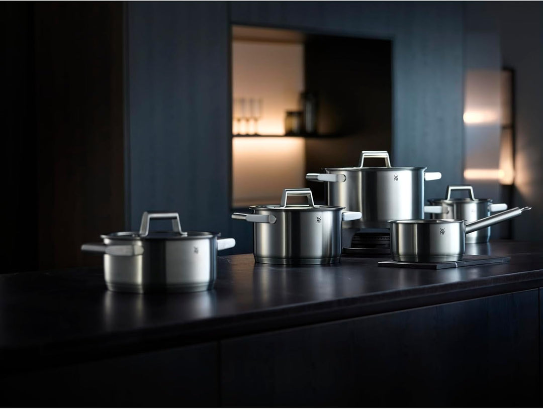 WMF Premium One Topfset Induktion 5-teilig, Kochtopf Set mit Metalldeckel, Cromargan Edelstahl polie
