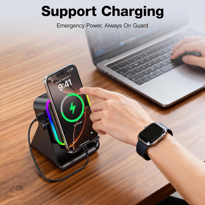 GIM Induktions-Bluetooth-Lautsprecher mit RGB & 4-in-1 Design – Für 4-13 Zoll Smartphones, Bluetooth