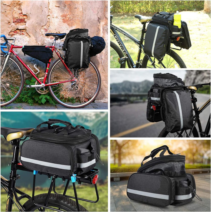 Taeku Gepäckträgertasche, Multifunction Fahrradtasche 27L wasserdichte Fahrrad Seitentasche Gross Sa