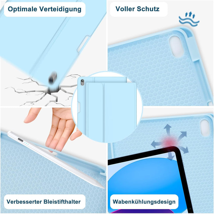 MMK Hülle mit Tastatur für iPad 10 Generation 2022(11/10.9 Zoll)/A16 11 Generation 2025, Abnehmbare