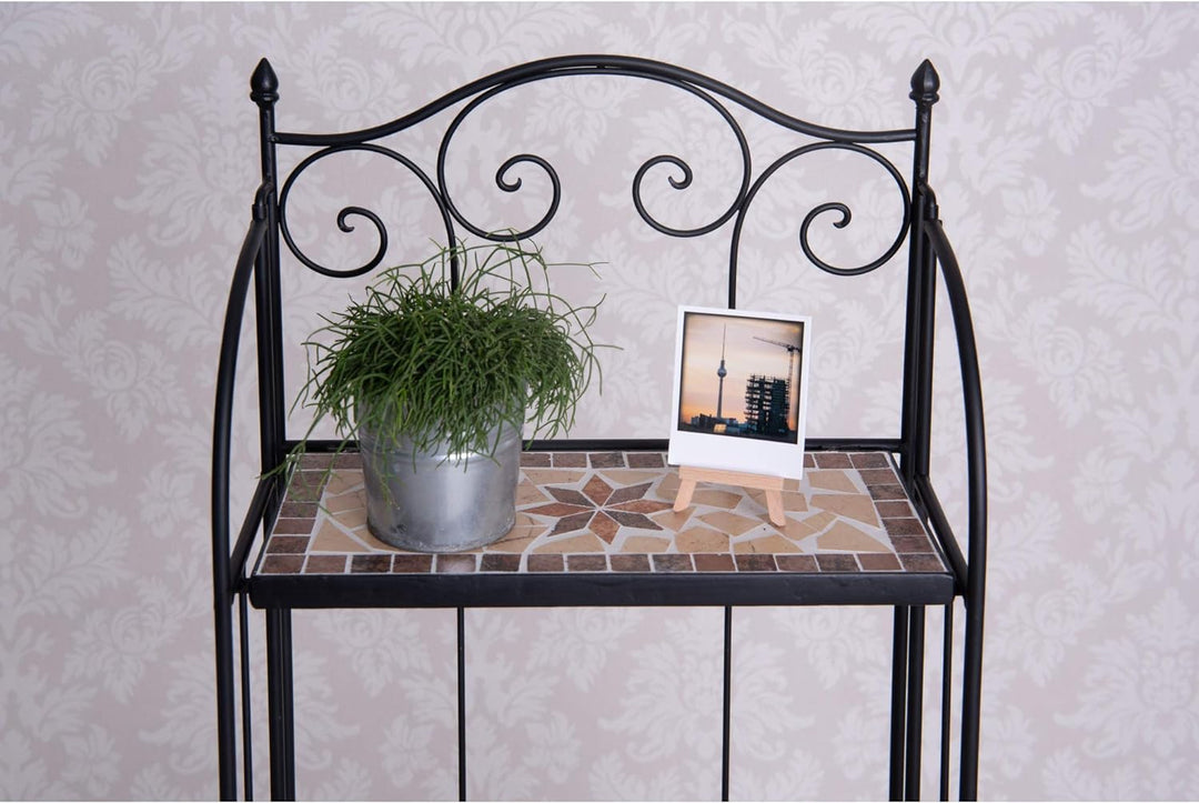 dszapaci Blumentreppe Mosaik 115cm hoch 45cm breit Pflanztreppe Wandregal Garten Metall Mosaik Blume