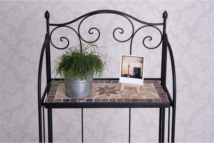 dszapaci Blumentreppe Mosaik 115cm hoch 45cm breit Pflanztreppe Wandregal Garten Metall Mosaik Blume