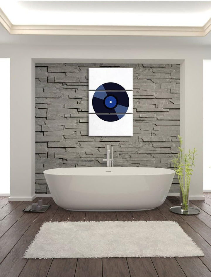 Pixxprint Rock 'n' roll Schallplatte als Leinwandbild/Grösse: 3 Teilig (120x80 cm) cm/Wandbild/Kunst