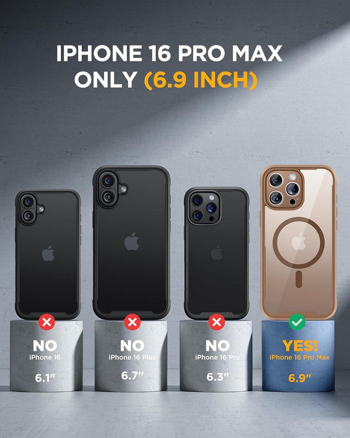 Miracase 360 Grad für iPhone 16 Pro Max Hülle mit Magsafe, Eingebaut Glas Schutzfolie, Komplettschut