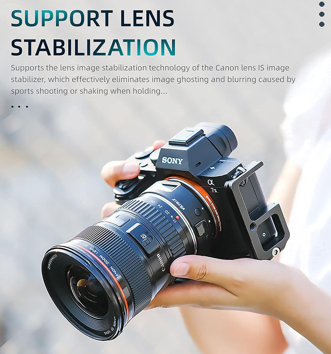 Viltrox Autofokus Adapter EF-E5 kompatibel mit Canon EF/EF-S Objektiv auf Sony E-Mount Kamera A9 A7