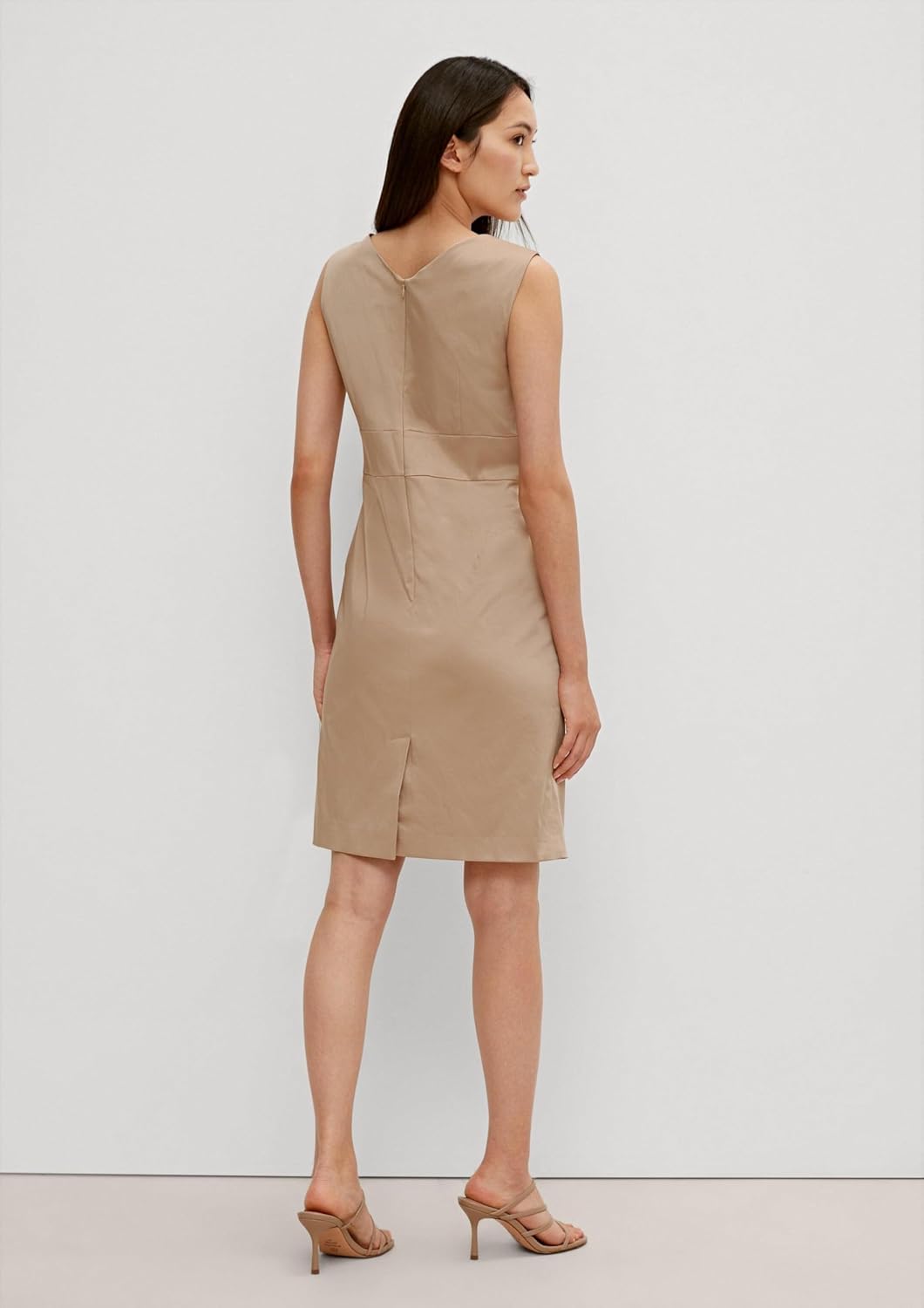 comma Damen Kleid mit Pintucks Brown 40