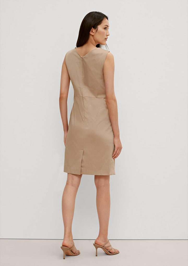 comma Damen Kleid mit Pintucks Brown 40