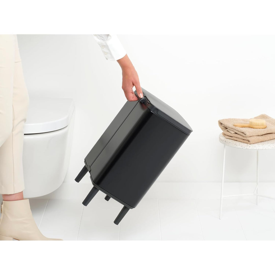 Brabantia - Mülleimer Bo Hi 12L mit Soft-Close-Deckel, herausnehmbarem Inneneimer und Transportgriff