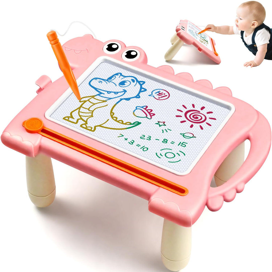 Dinosaurier Maltafel Zaubertafel Tisch, Magnetisches Spielzeug ab 1 2 3 Jahre für Kinder, Magnettafe