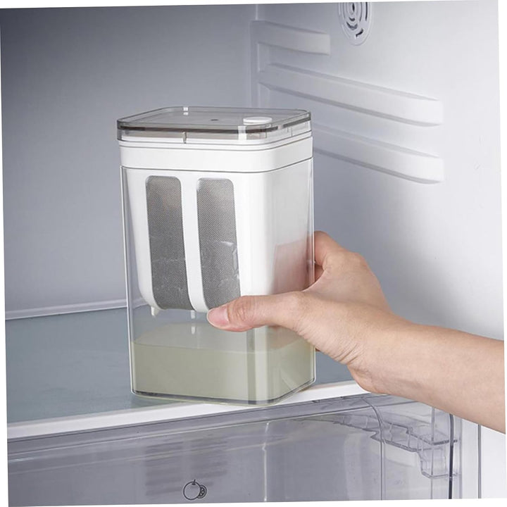 Joghurtsieb 1100 ml BPA freies Käsesieb mit feinem Netz und Deckel auslaufsicherer Saftfilter Nussmi