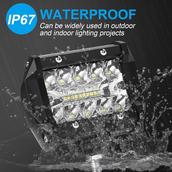 Kraumi LED Arbeitsscheinwerfer 4 Zoll 60W Cree LED Zusatzscheinwerfer 12V 5,600lm Auto Scheinwerfer