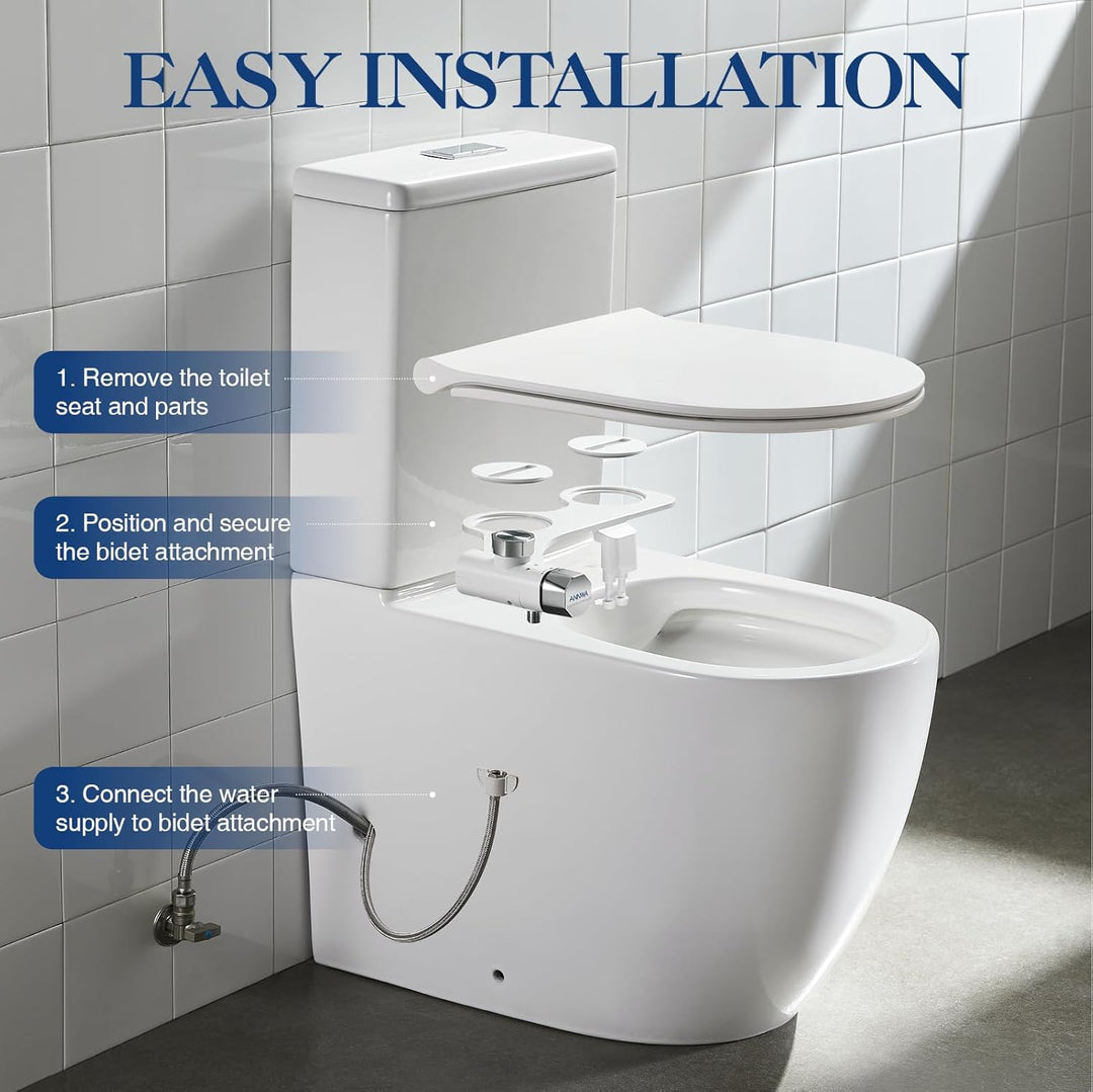Bidet, Nicht Elektrisch Bidet Toilettenaufsatz mit Einziehbare selbstreinigende Doppeldüsen,regulier