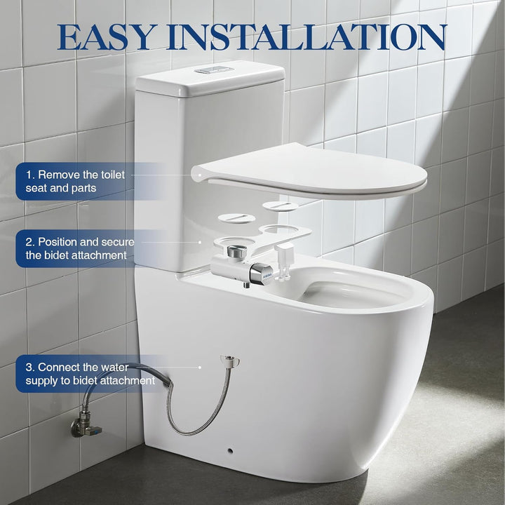 Bidet, Nicht Elektrisch Bidet Toilettenaufsatz mit Einziehbare selbstreinigende Doppeldüsen,regulier