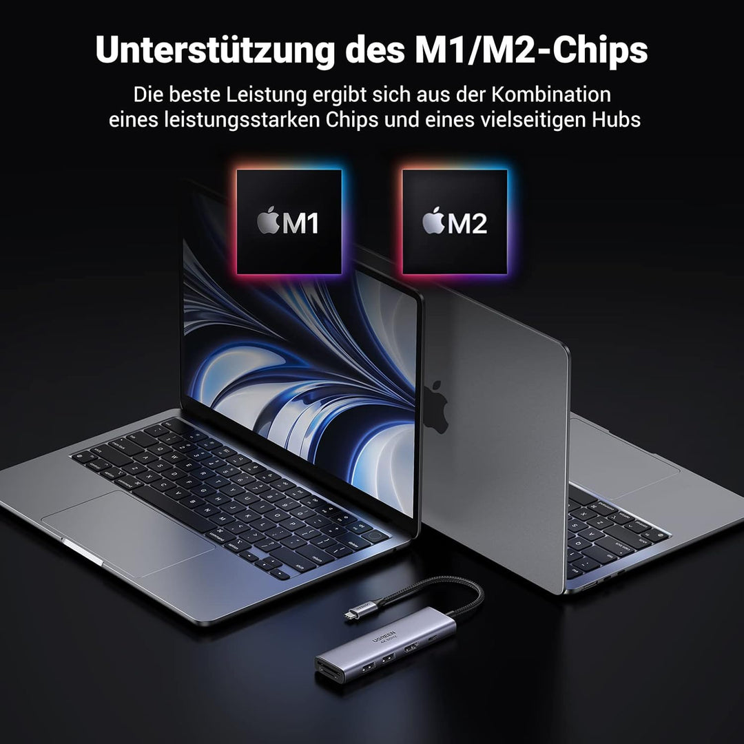 UGREEN USB C Hub 4K 60Hz USB C Adapter mit 100W PD, HDMI, SD/TF, 2 USB 3.0 Kompatibel mit MacBook Pr