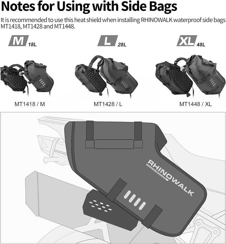 Motorrad Auspuff Hitzeschild,Aluminium Hitzeschutz für Schalldämpfer | Schutzblech für Satteltaschen