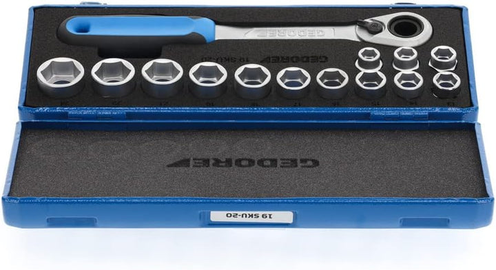 GEDORE 19 SKU-20 Steckschlüssel-Satz 12" 14-TLG 10-24 mm