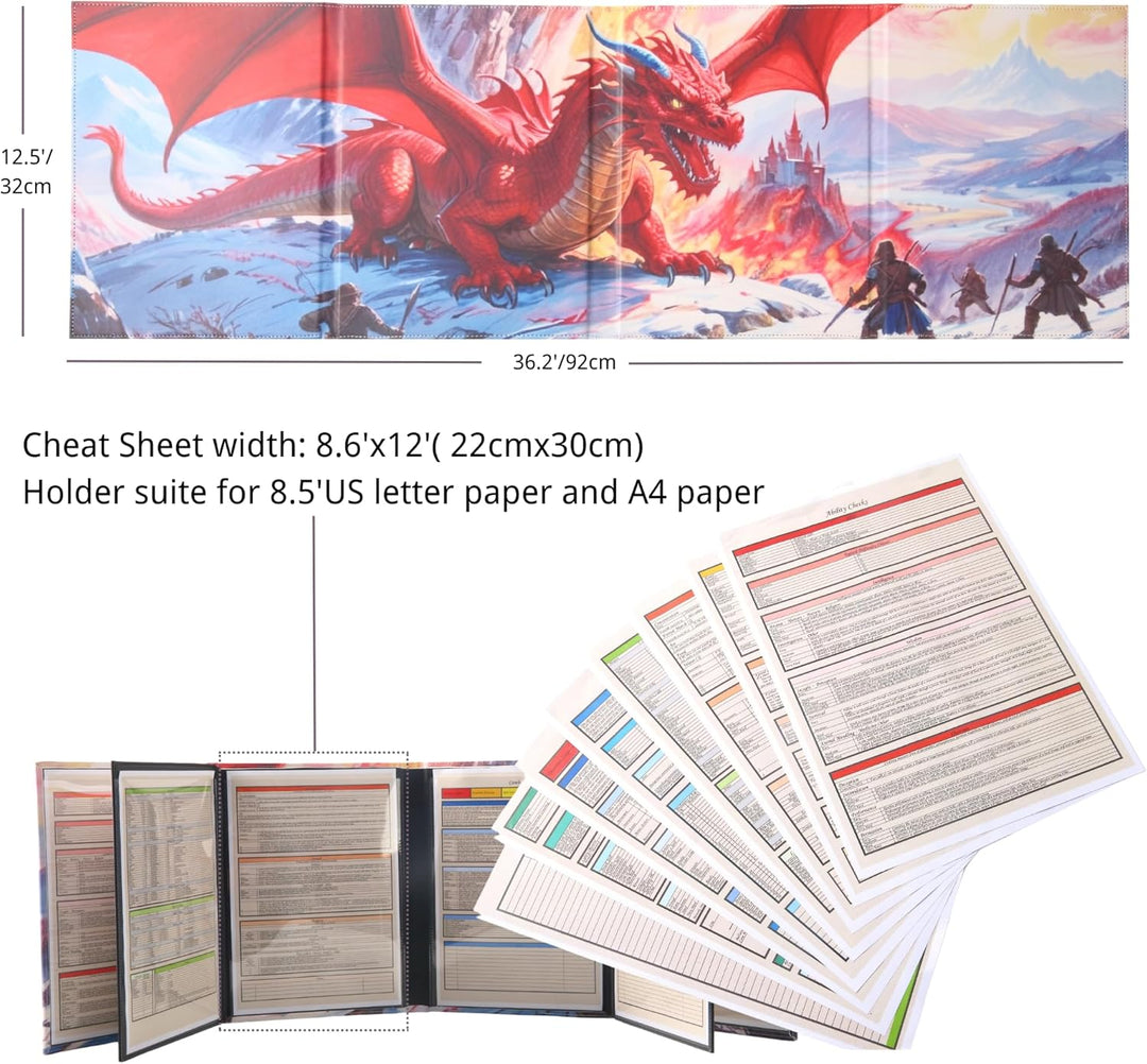 DND DM Screen spielleiterschirm with Dungeon Master Cheat Sheet Dungeons and Dragons GM Terrain Acce