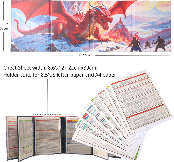 DND DM Screen spielleiterschirm with Dungeon Master Cheat Sheet Dungeons and Dragons GM Terrain Acce