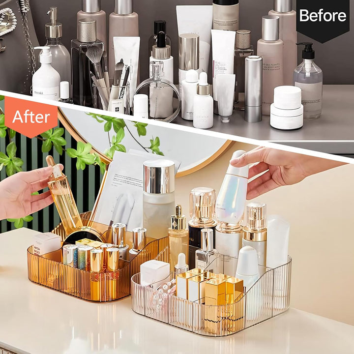 DASITON Make up Organizer,Kosmetik Organizer mit 8 Fächern,Acryl Kosmetik Aufbewahrung mit Grosser K