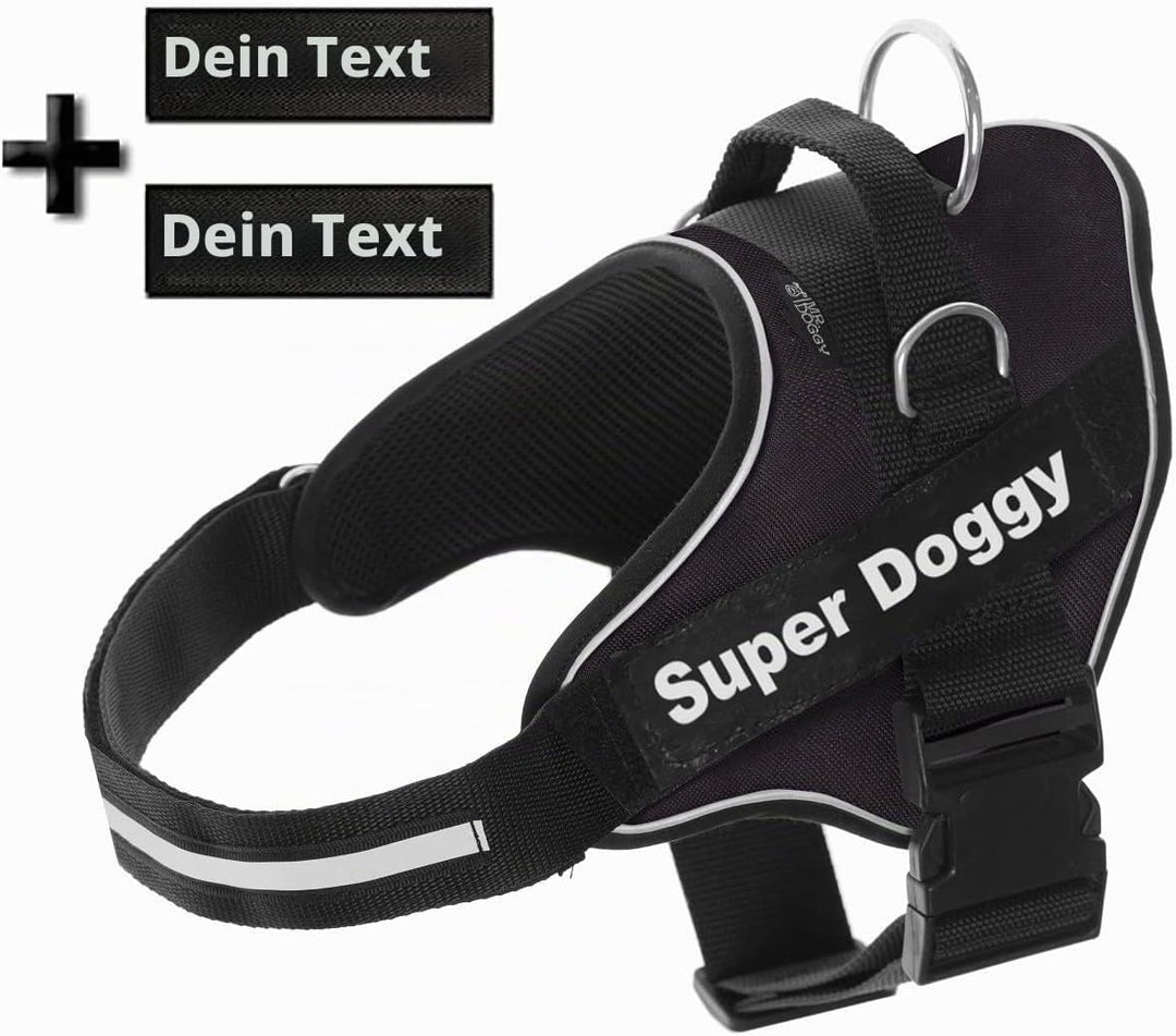 Personalisiertes Hundegeschirr - Reflektierendes und sicheres Hundegeschirr - Enthält 2 Namensschild