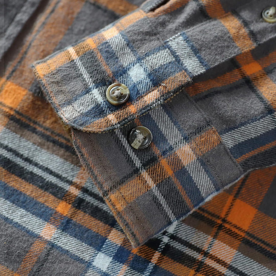 Dubinik® Flanellhemd Herren Button Down Kariert Baumwollhemd Freizeithemd Hemd Herren Langarm mit Zw