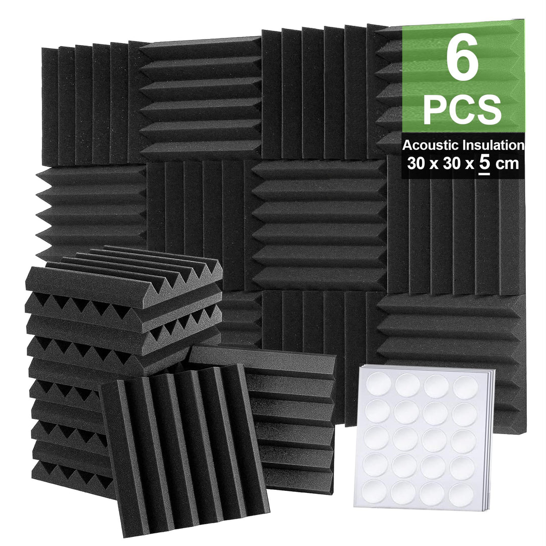 Foneso Akustikschaumstoff, 30x30x5 cm（Dichte:25kg/m³） Schalldämmung, Akustikpaneele,3D Hochdichte Sc