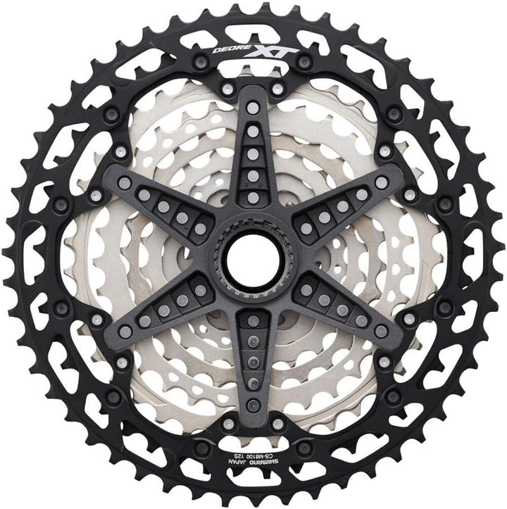 Shimano XT CS-M8100 Cassette - 12-Speed, Silver/Black, Mirco Spline 12-fach, 12-fach